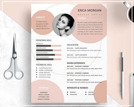 Free Infographic Templates Nude Pink Resume Template Nude Pink Cv 53625