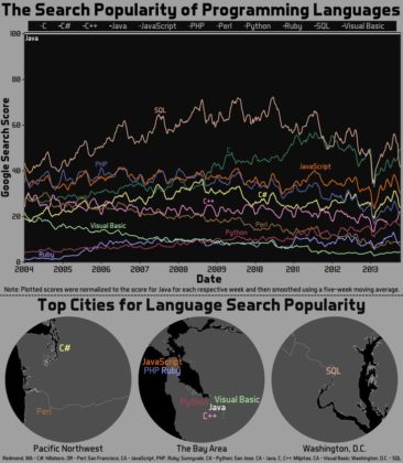 Educational infographic : The Popularity Of Programming Languages ...