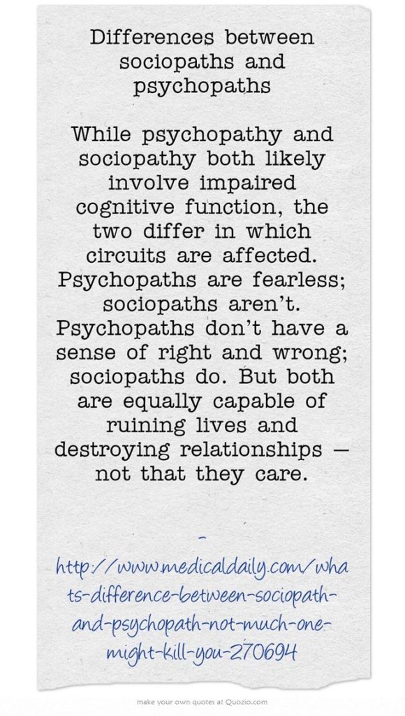 Psychology : Differences Between Sociopaths And Psychopaths While ...