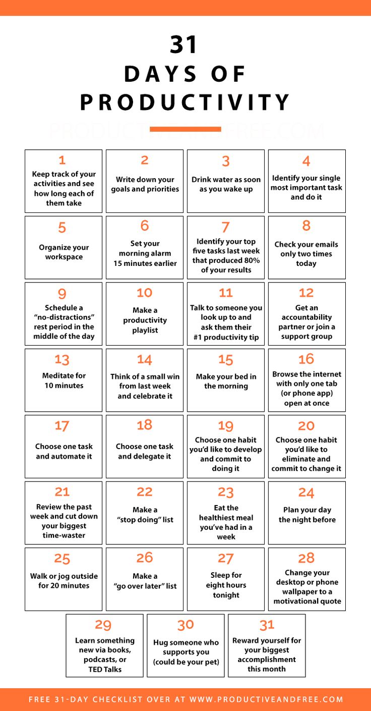 Management 31 Days of Productivity Tips + Free Checklist