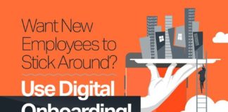Management : Use Digital Onboarding to Make New Employees Stick Around Infographic
