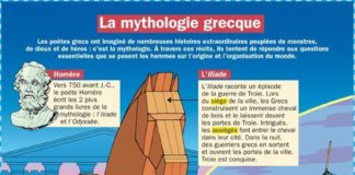 Science infographic – Educational infographic : Fiche exposés : La mythologie grecque