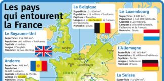 Educational infographic : Fiche exposés : Les pays qui entourent la France