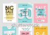 Business infographic : Set media banners with discount offer. Shopping background, label for business p…