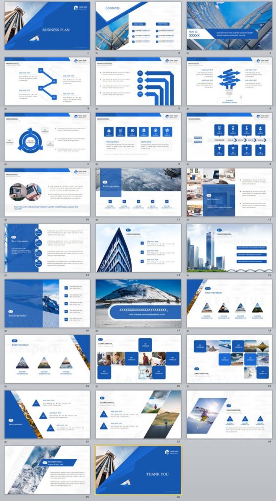 Business infographic : 26+ Blue Creative business Plan PowerPoint ...