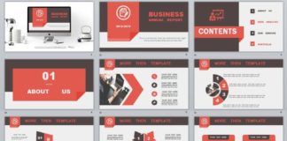 Business infographic : 27+ Business company report PowerPoint template