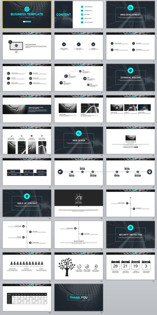 Business infographic : 29+ Black multipurpose PowerPoint templates on ...