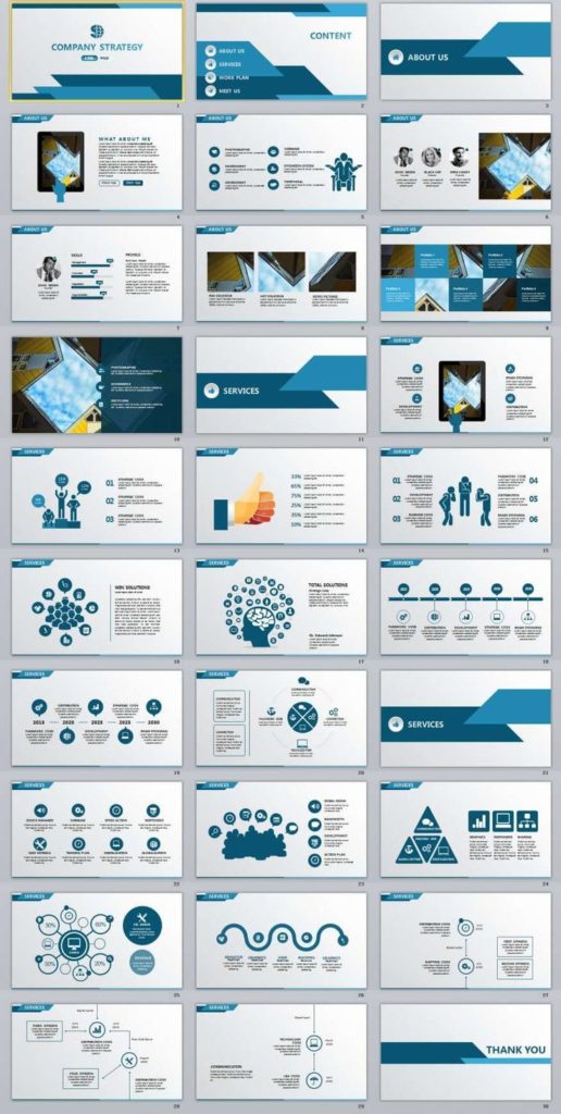 Business infographic : 30+ Blue Annual Report PowerPoint templates # ...