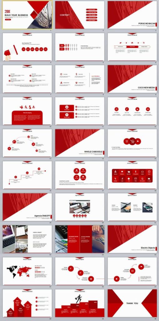 Business infographic : 30+ Red Business Report PowerPoint templates ...