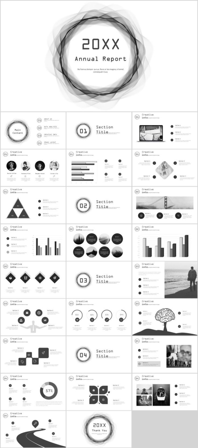 Business infographic : 27+ gray annual report slides powerpoint ...