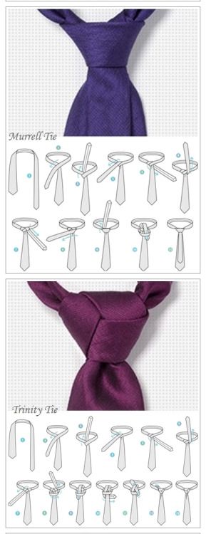 Fashion infographic : How to tie the Murrell and Trinity tie knotsVia ...
