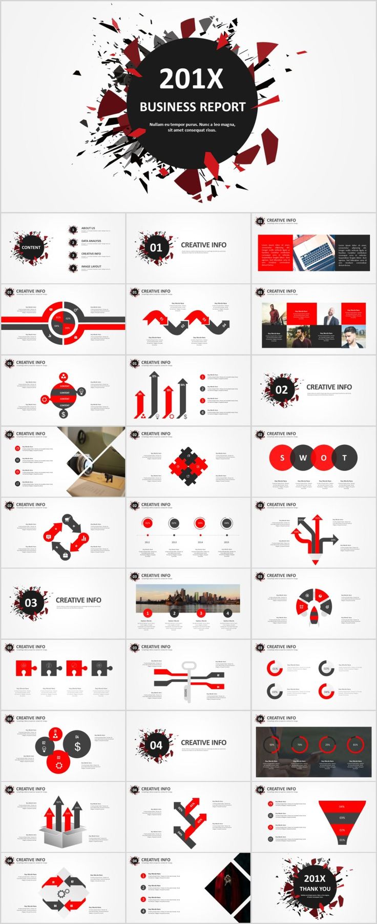 Business infographic 31+ Best red black business Design PowerPoint