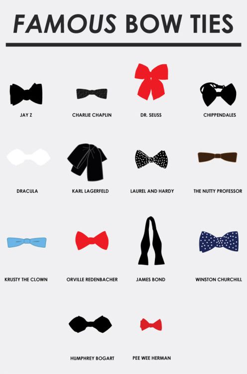 Fashion infographic : Famous Bow Ties ~ From Charlie Chaplin to James ...