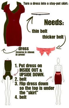 Fashion infographic : How to turn a dress into a skirt: | 22 Fashion ...