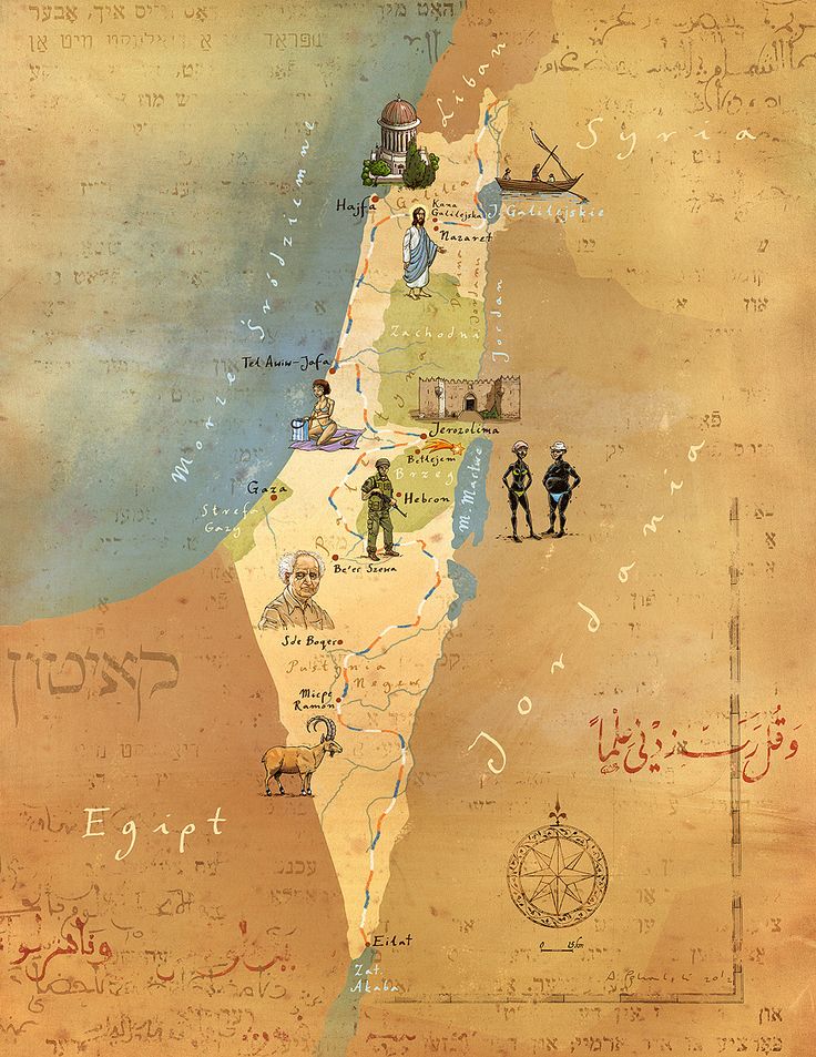 Travel infographic - Israel and Palestine map by Adam Pękalski ...