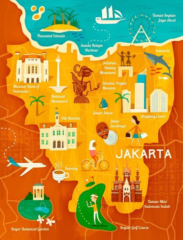 Travel infographic - Travel infographic Map of Jakarta for Garuda