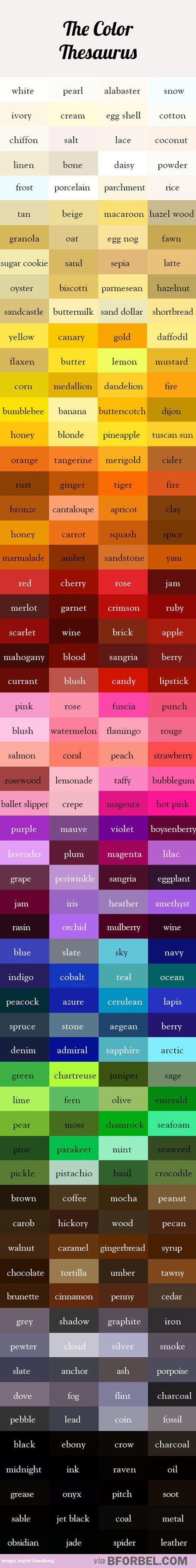 Psychology : Psychology : Introducing The Color Thesaurus To Help You ...