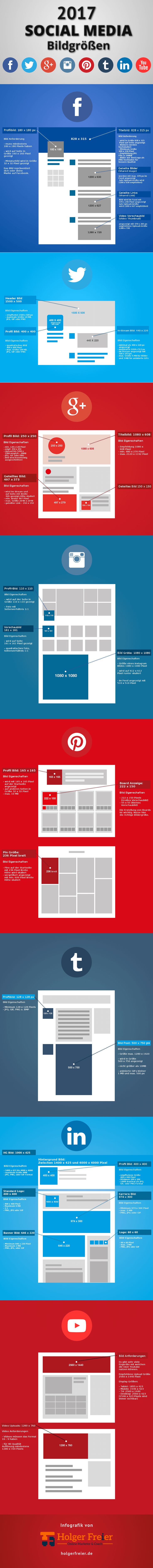 Social Media Infographic Social Media Bildgrossen 17 Facebook Twitter Google Und Andere Netzwerke Infographicnow Com Your Number One Source For Daily Infographics Visual Creativity