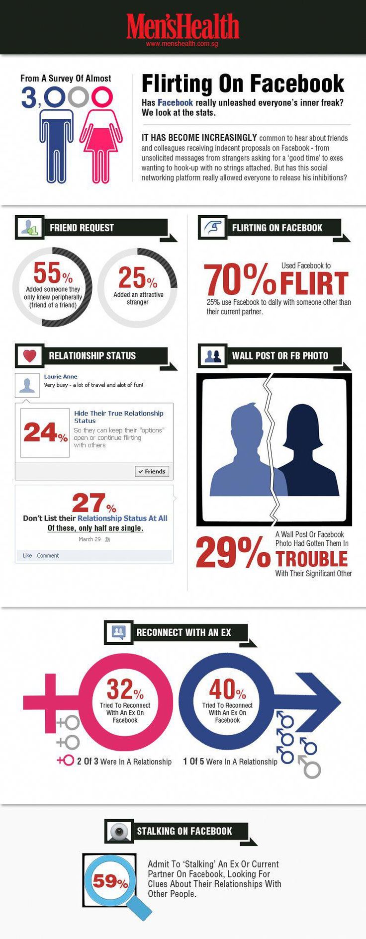 Statistics Infographic Flirting On Facebook Infographicsstatistics