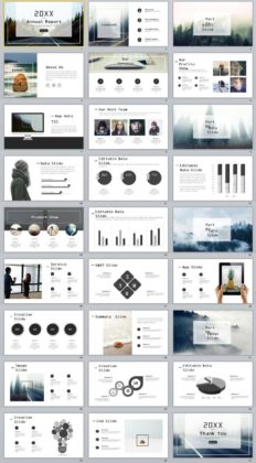 Business infographic : 27+ gray swot chart timeline PowerPoint template ...