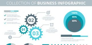 Business infographic : Elementos infographic azules y grises para el negocio Vector Gratis