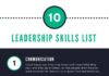 Business infographic : 10 Crucial Leadership Skills Infographic
