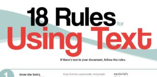 Business infographic : 18 Rules For Using Text In Your Work