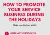 Business infographic : How to promote your Service Business in the Holidays