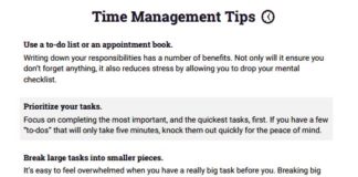Management : Time Management Tips (Worksheet