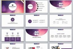 Business infographic : 30+ Purple Slide Report PowerPoint templates