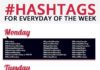 Business infographic : Social Media Tips – Hashtags for Everyday of the Week