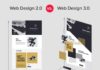 Business infographic : Web Design 2.0 vs Web Design 3.0