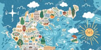 Travel infographic – Travel infographic – Travel and Trip infographic Vector stylized map of Greece. Travel illustration
