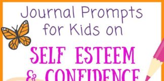 Educational infographic : Journal Prompts for Kids on Self Esteem & Confidence
