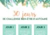 Health infographic : 30 jours de challenge bien-être en automne