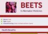 Health infographic : Beets: Health Benefits, Side Effects, Precautions, and Usages