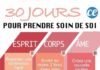Health infographic : Relevez le Défi : 30 Jours Pour Prendre SOIN DE SOI.