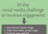 Social media infographic – 20 day Social Media Challenge to Increase Engagement
