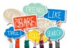 Social media infographic – Diverse Hands Holding Colorful Speech Bubbles With Words Stock Photo & More Pictures of 2015