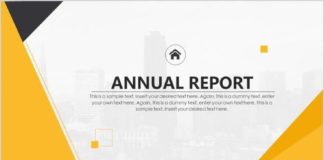 Statistics infographic : Yellow annual report PowerPoint template