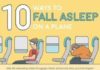 Travel infographic – 10 ways to fall asleep on a plane