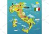 Travel infographic – Colorful Italy travel map with attraction symbols italian sightseeing world arch…