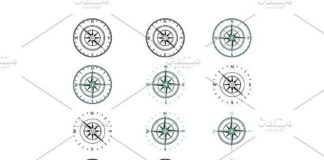 Travel infographic – Compass Wind Rose Cardinal Travel. Map #compass