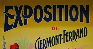 Travel infographic – “Exposition de Clermont-Ferrand”. Village noir. Sénégal, Soudan, Congo. 80 ind…