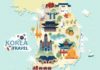 Travel infographic – Illustration about Adorable South Korea travel map with colorful attractions. Il…