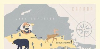 Travel infographic – Michigan Map, The Wolverine state map, original map, nursery map, Home State Map, Michigan state pos