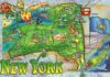 Travel infographic – New York State Map Postcard