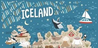 Travel infographic – Trouvez des images vectorielles de Vector stylized map of Iceland. Travel illust…