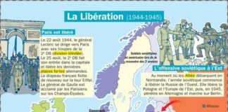 Science infographic – Educational infographic : Fiche exposés : La libération (1944-1945)