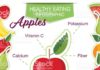 Food infographic – Infographic with nutritional facts for fruits on a white base….